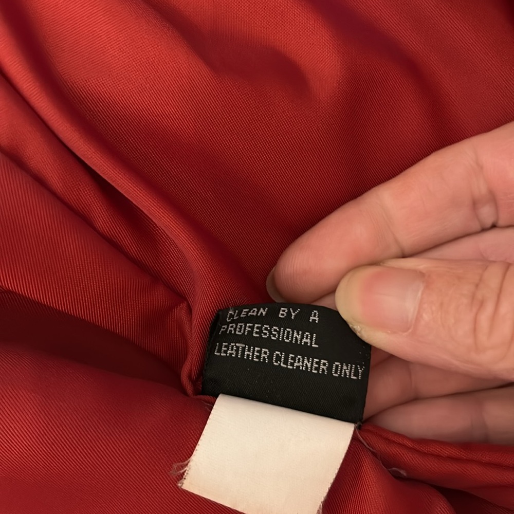 Jacobson’s Women's Red Leather coat leather whip-stitch trim size XS - larger - Picture 10 of 15